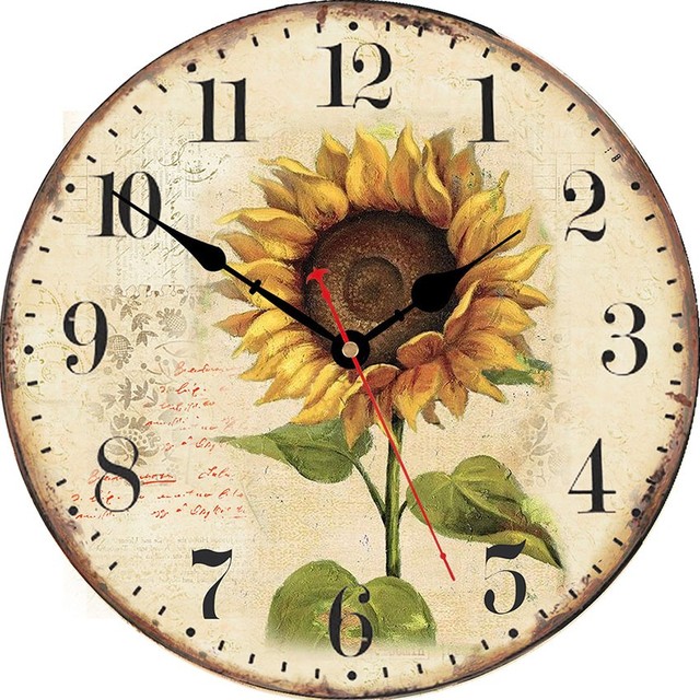 Zegar ścienny z kwiatowym wzorem, kolor czerwony, nowoczesny styl indyjski - Wianko - 5