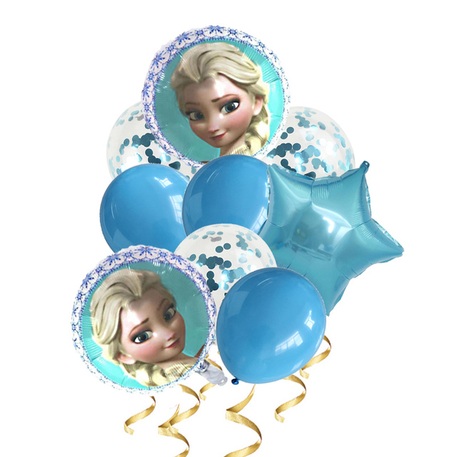 Zestaw balonów helowych z helem konfetti Baby Shower Elsa Disney Frozen Princess, dekoracje na imprezę urodzinową dla dzieci, prezent dla dziewczynki - Wianko - 7