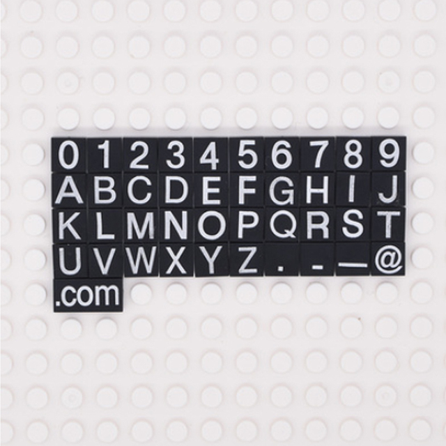 Klocki budowlane - Mała cząstka 3070 cegła 1X1 MOC - Alfanumeryczny symbol drzwi parking płyta klawiatura numer - Wianko - 1