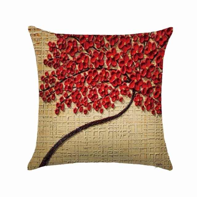 Poduszka dekoracyjna kwadratowa Nordic aksamitna 45*45cm - kwiatowy motyw talii, bawełniana poszewka na poduszkę, idealna do salonu - Wianko - 14