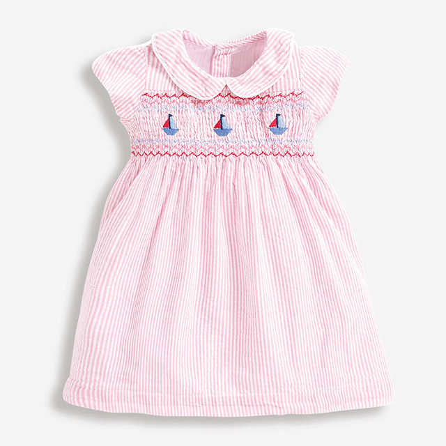 Elegancka sukienka Vestidos dla dziewczynek - mała maven na lato 2022 z bawełnianą tkaniną jednolitego koloru - Wianko - 8