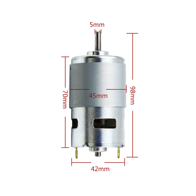 DRELD Motoreduktor z silnikiem prądu stałego 775/795/895 DC 12V-24V 12000/10000/6000 RPM duży moment obrotowy wał silnika - Wianko - 8