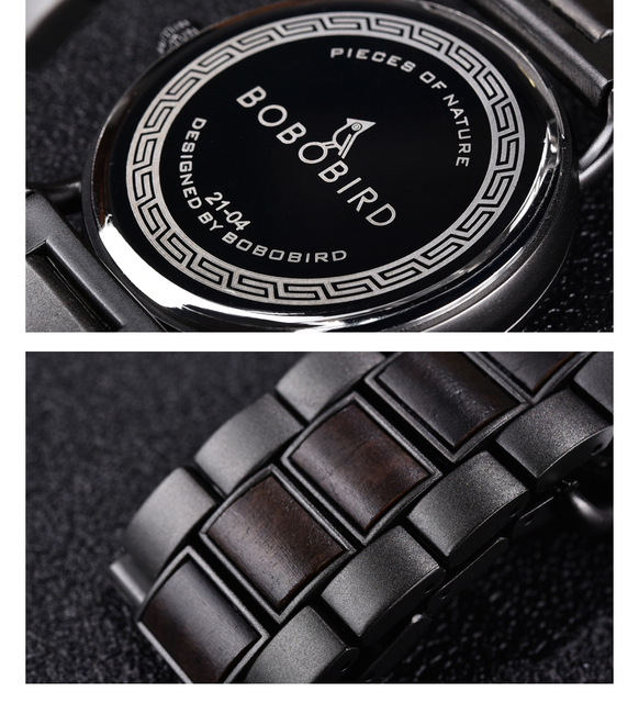 Luksusowy zegarek BOBO ptak drewno Auto data Starry Sky - moda męska, japoński zegarek kwarcowy - Wianko - 13