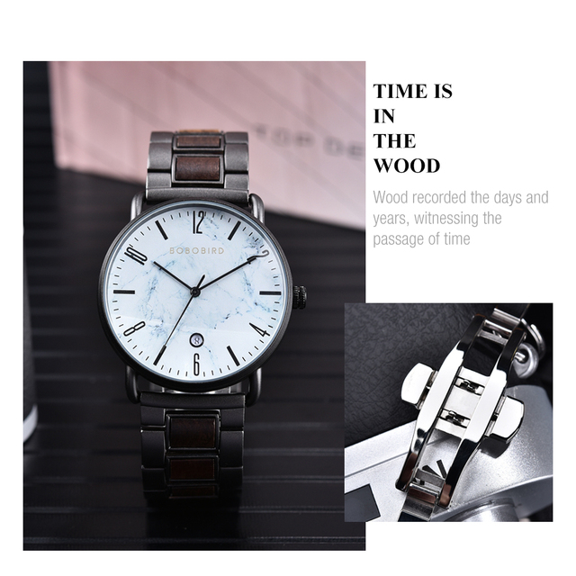 Luksusowy zegarek BOBO ptak drewno Auto data Starry Sky - moda męska, japoński zegarek kwarcowy - Wianko - 10