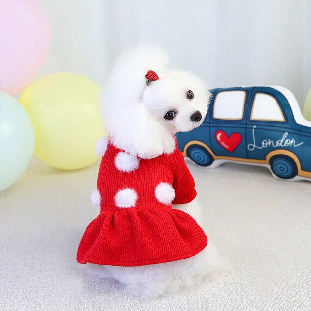 Słodka jesienno-zimowa sukienka dla psa - ciepła spódnica i sweter z dzianiny dla małych i średnich psiaków domowych, idealna dla Chihuahua - Wianko - 8