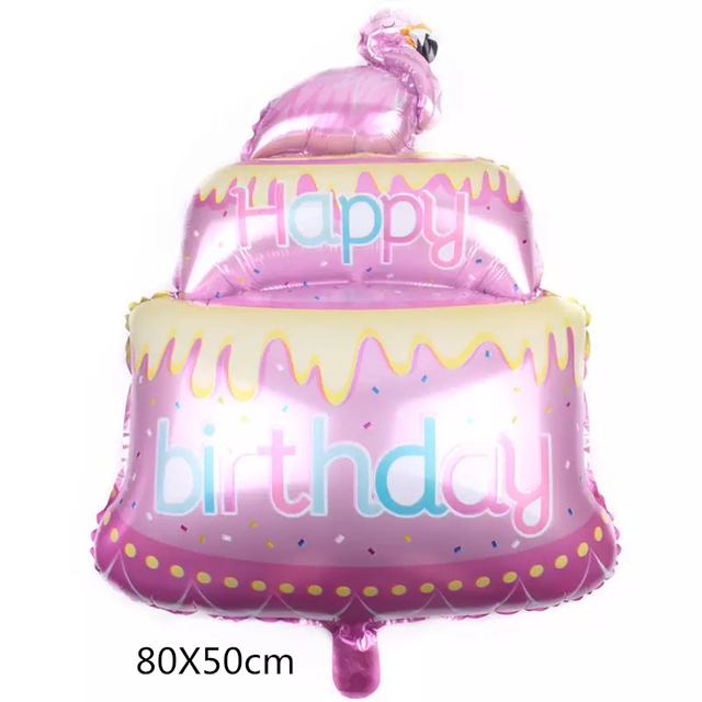 Balon z folii aluminiowej w kształcie tortu z tęczowymi kwiatami - dekoracja na urodziny dzieci i śluby - Wianko - 8