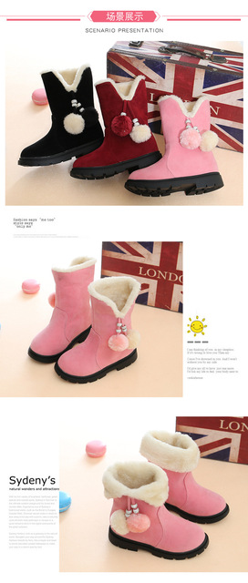 Długie zimowe buty śnieżne dla dziewczynek księżniczki, wodoodporne, pluszowe ostrzeżenie - Wianko - 11