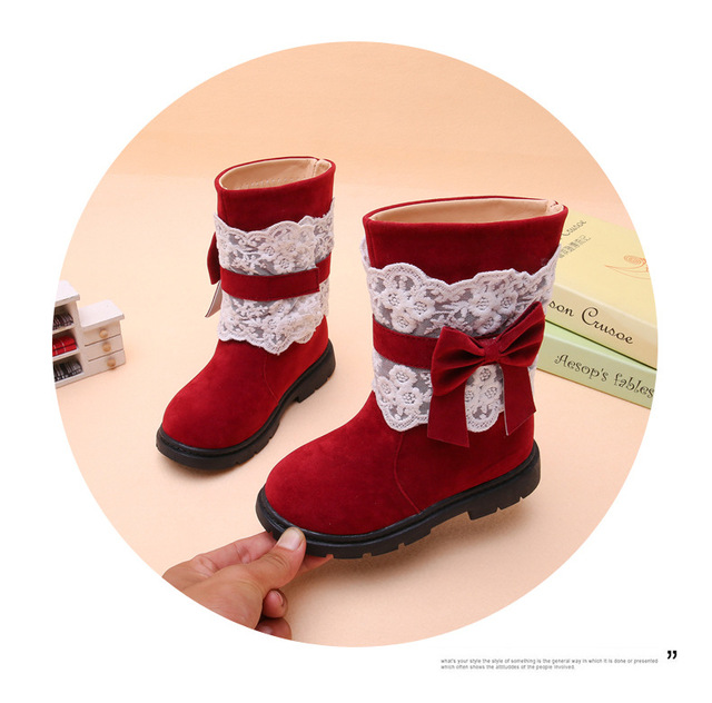 Długie zimowe buty śnieżne dla dziewczynek księżniczki, wodoodporne, pluszowe ostrzeżenie - Wianko - 34