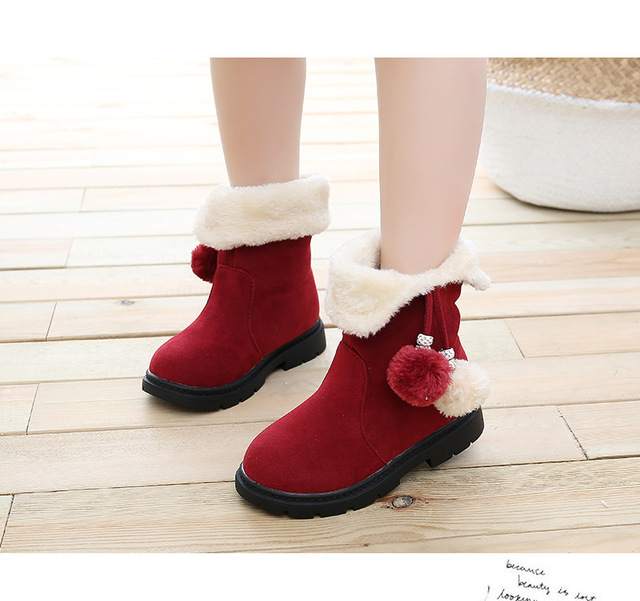 Długie zimowe buty śnieżne dla dziewczynek księżniczki, wodoodporne, pluszowe ostrzeżenie - Wianko - 19