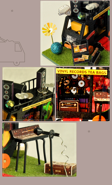 DIY Domek dla lalek drewniany z meblami, zestaw Roombox, prezent na Boże Narodzenie dla dzieci - CUTEBEE QT31 - Wianko - 30