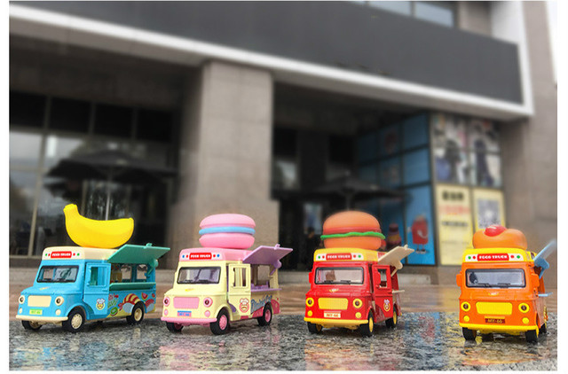Samochód z napędem Pull Back, serwujący żywność, z oświetleniem, muzyką i otwieranymi drzwiami markizy - zabawka wózek lody ciężarówka (Odlewane i zabawkowe pojazdy 2021) - Wianko - 16