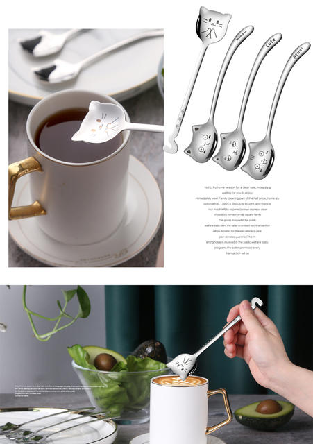 Zestaw łyżeczek do deserów i herbaty ze stali nierdzewnej, o długiej rączce - prezent, zastawa stołowa - Wianko - 3