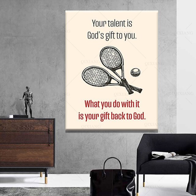 Plakat tenisowy - twój talent jako dar od Boga, nadaj mu znaczenie na ścianie salonu - Wianko - 6