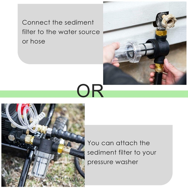 Filtr węża ogrodowego 3/4 Cal do myjki ciśnieniowej - zewnętrzny filtr sedymentacyjny do wlotu wody do ogrodnictwa - Wianko - 10