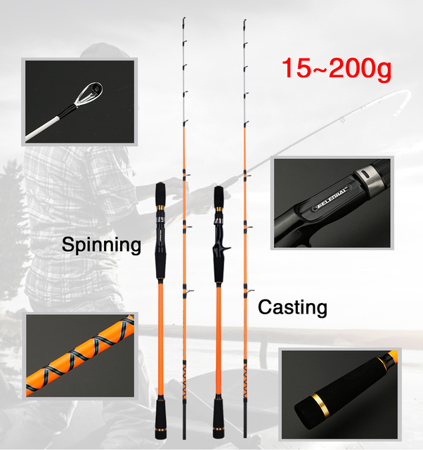 Wędka morska Jigging Casting Spinning 1.55-1.7m 30T z włókna węglowego 10-300g - Ocean Felenhai Jigger Pole - Wianko - 8