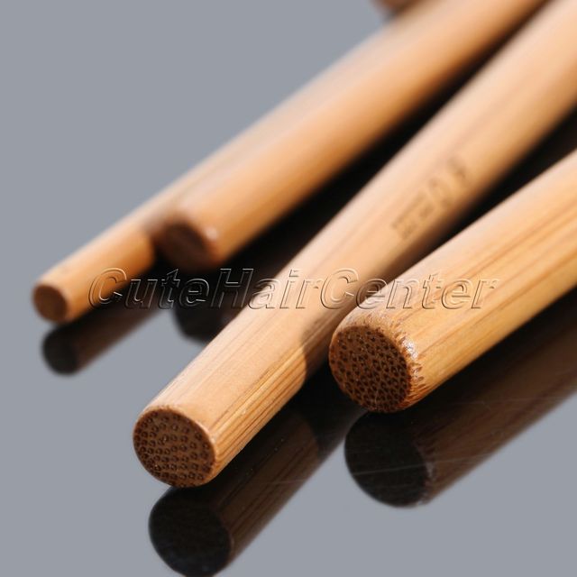 Zestaw 12 uchwytów bambusowych szydełek do robótek ręcznych 14.5cm-15cm - Wianko - 4