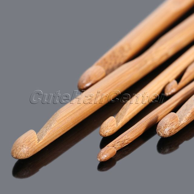 Zestaw 12 uchwytów bambusowych szydełek do robótek ręcznych 14.5cm-15cm - Wianko - 3