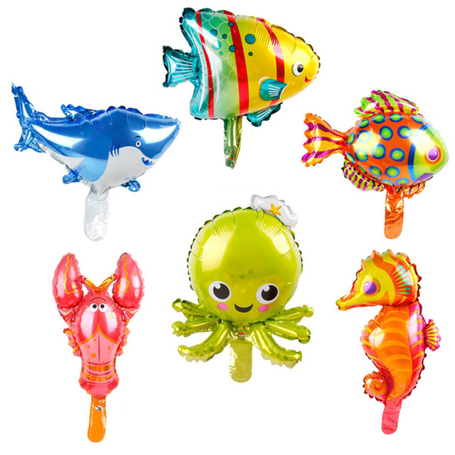 Duży rozmiar balonów z folii aluminiowej w motywie zwierząt morskich - Octopus, Hippocampus, homar, Ocean - 6 sztuk - Wianko - 9