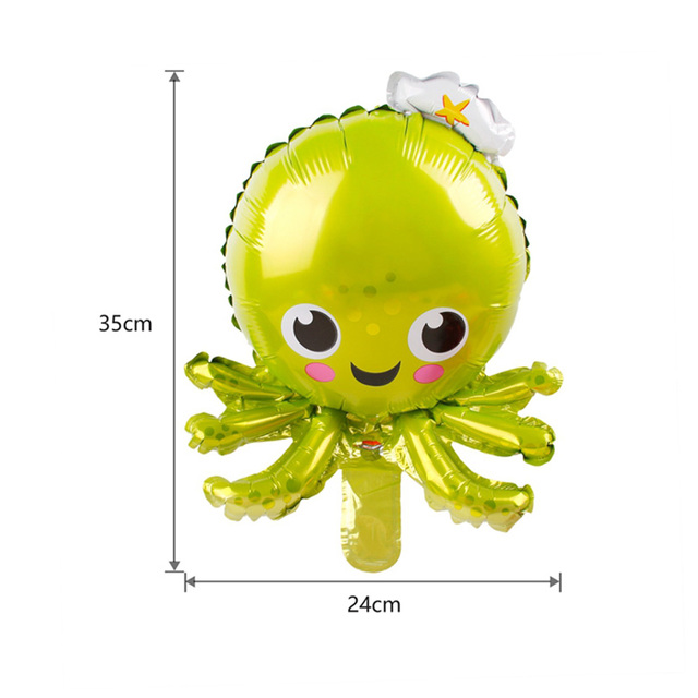 Duży rozmiar balonów z folii aluminiowej w motywie zwierząt morskich - Octopus, Hippocampus, homar, Ocean - 6 sztuk - Wianko - 8