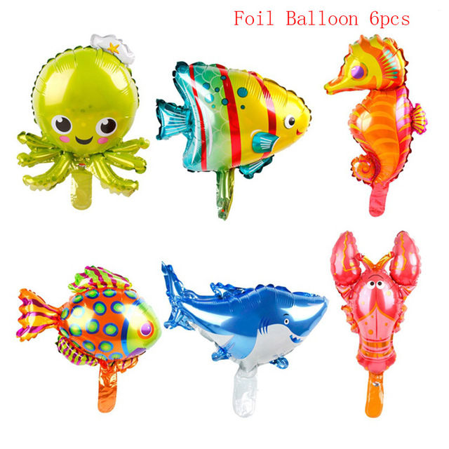 Duży rozmiar balonów z folii aluminiowej w motywie zwierząt morskich - Octopus, Hippocampus, homar, Ocean - 6 sztuk - Wianko - 5
