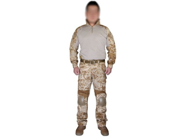 Kamizelka i spodnie wojskowe EMERSON BDU Gen2 z ochraniaczami piasek ST hotelu EM6976 - Wianko - 3