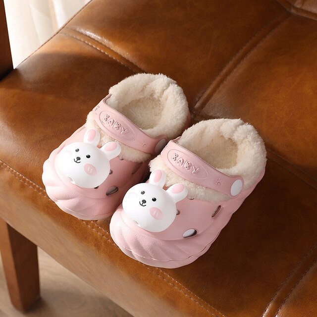 Dziecięce sandały bawełniane i aksamitne dla dziewczynek - króliki kapcie platformowe - Wianko - 2