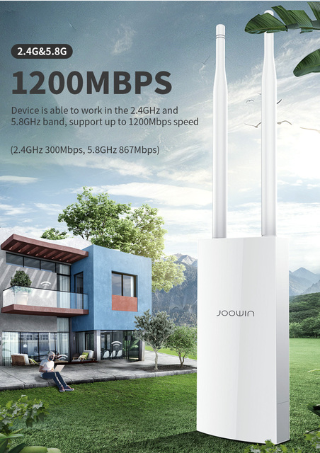 Dwuzakresowy zewnętrzny router bezprzewodowy AP 1200 Mbs 802.11AC 2.4 + 5.8 GHz z wzmacniaczem sygnału Wi-Fi, most Wi-Fi punkt dostępu AP Nanostacja - Wianko - 5