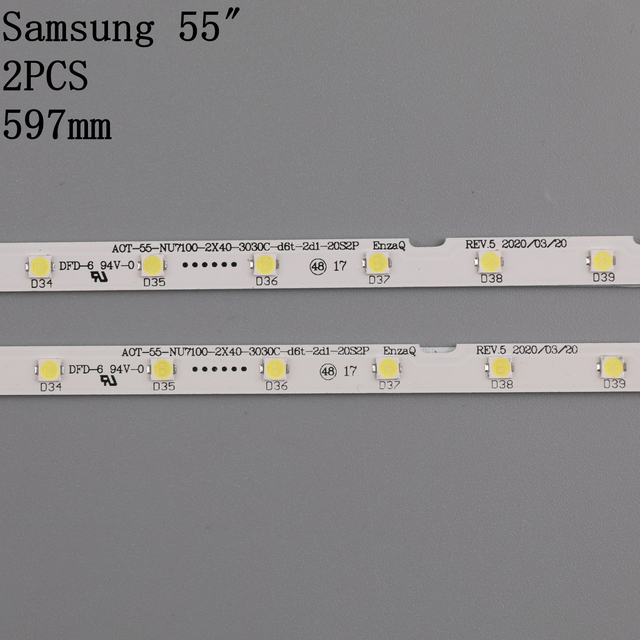 Podświetlenie LED strip(2) do telewizora Samsung UE55NU7100 UE55NU7105 UE55NU7170 UE55NU7300 UE55NU7400 BN96-45913A 46033A STS550AU9 55NU7100 - kategoria: Komputery przemysłowe i akcesoria - Wianko - 2