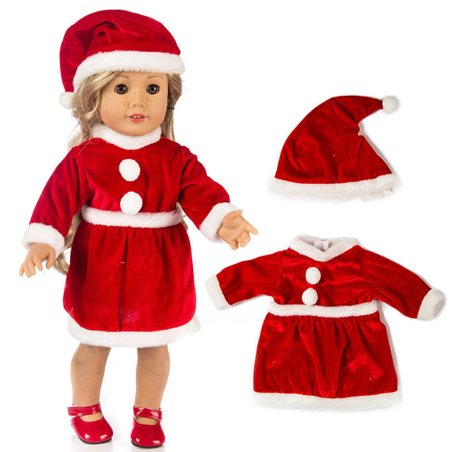 Dziewczyna lalka świąteczna sukienka, szal, spódnica, legginsy - 18 cali - Wianko - 24