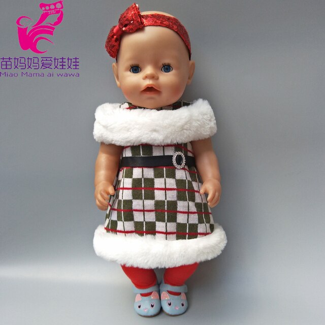 Dziewczyna lalka świąteczna sukienka, szal, spódnica, legginsy - 18 cali - Wianko - 40