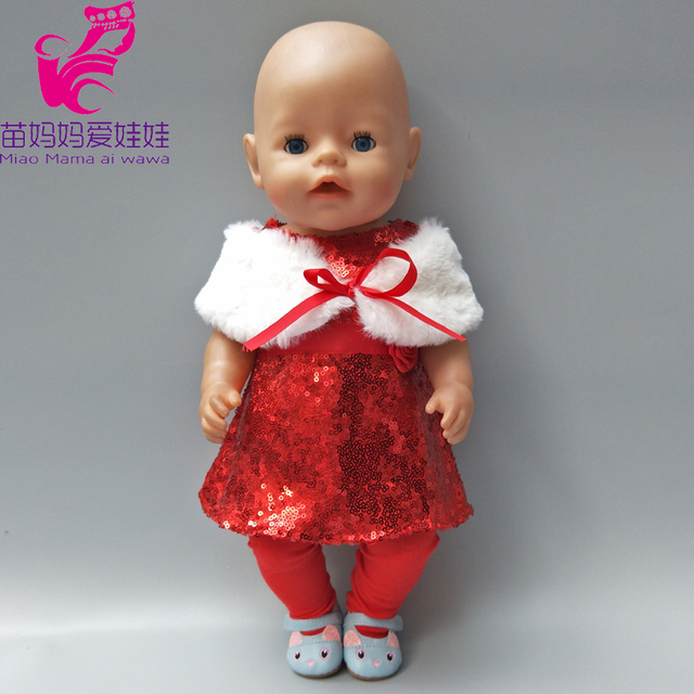 Dziewczyna lalka świąteczna sukienka, szal, spódnica, legginsy - 18 cali - Wianko - 36