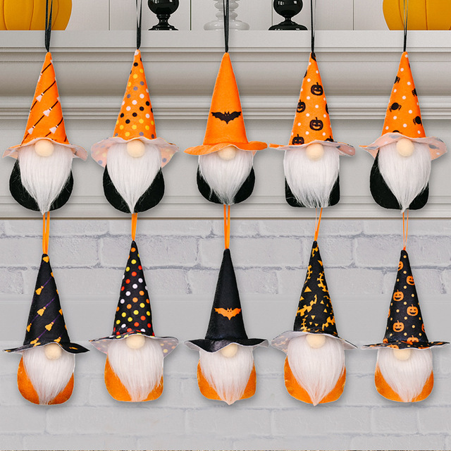 Dekoracja na Halloween - 1 szt. - Tkaniny z wzorami dyni i czarownicy - Prezenty dla dzieci - Straszny domowy Halloween Decor - Przed Bożym Narodzeniem Koszmar - Wianko - 1
