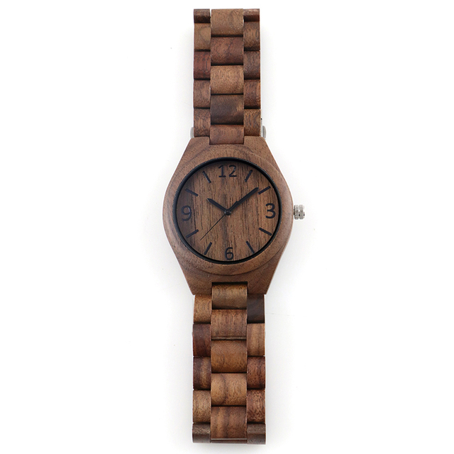 Naturalny drewniany zegarek męski z przyciągającym wzrok orzechem - idealny dla zakochanej pary - Wianko - 5