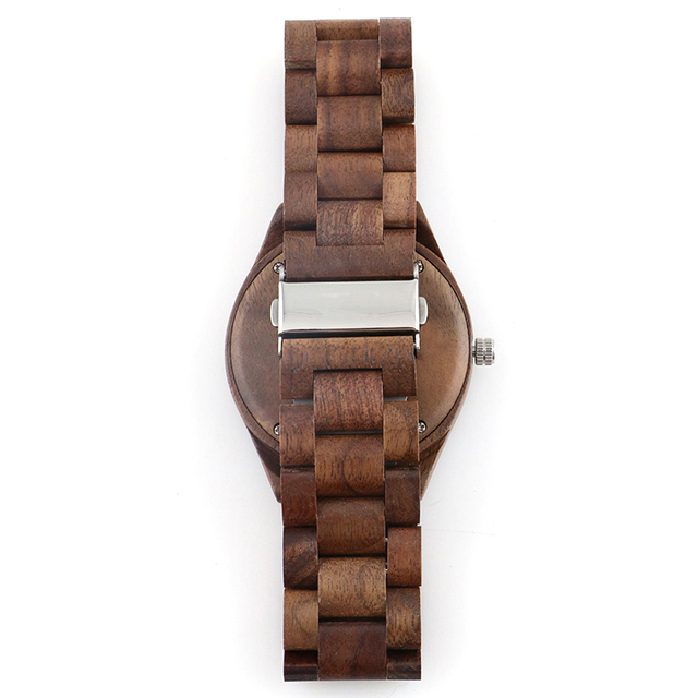 Naturalny drewniany zegarek męski z przyciągającym wzrok orzechem - idealny dla zakochanej pary - Wianko - 8