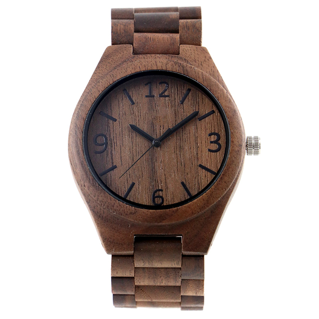 Naturalny drewniany zegarek męski z przyciągającym wzrok orzechem - idealny dla zakochanej pary - Wianko - 6