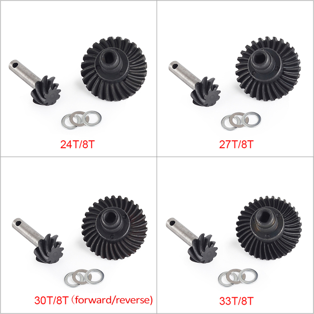 Szafki koła zębate stożkowe AR44 8T Overdrive: 24T/27T/30T/33T dla osi RC samochodu SCX10 II - Wianko - 4