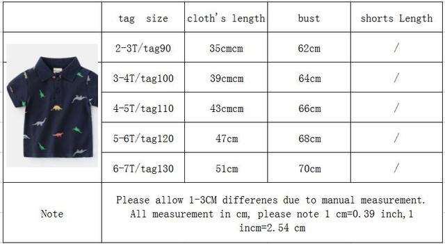Letnia koszulka POLO dla chłopców z krótkim rękawem - Casual Trend, drukowana bawełniana koszulka dziecięca z motywem dinozaura - Wianko - 1