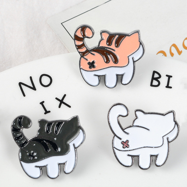 Plakietka emaliowana Cat Butt dla miłośników kotów - zabawny prezent na plecak, torbę, kapelusz i kurtki - broszka dla dorosłych i dzieci - Wianko - 4