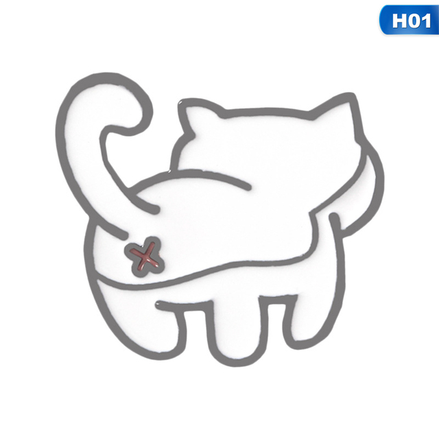 Plakietka emaliowana Cat Butt dla miłośników kotów - zabawny prezent na plecak, torbę, kapelusz i kurtki - broszka dla dorosłych i dzieci - Wianko - 6