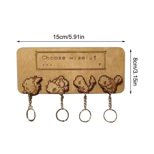 Drewniany klucz zestaw pierścieni ścienna brelok uchwyt do łatwego organizowania kluczy w domu - Wianko - 1