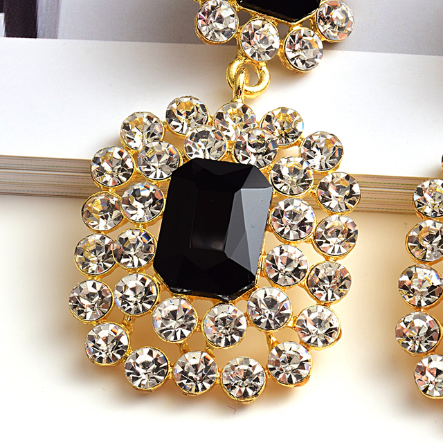Luksusowe kolczyki wiszące z nowymi kryształami wysokiej jakości - geometryczne długie trendy mody dla kobiet - Wianko - 6