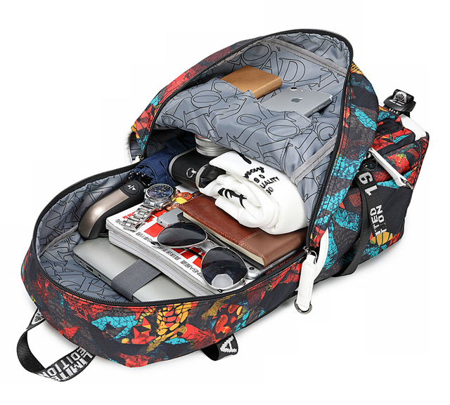 Plecak Anime Tokyo Ghoul na płótnie z ładowarką USB, zamek błyskawiczny, torba na co dzień i na laptopa, torba podróżna - Wianko - 13