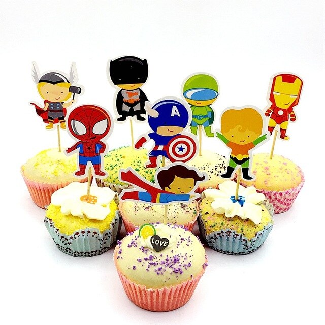 Dekoracje na imprezę urodzinową Spiderman - 24 sztuki ciasta, karta do pieczenia, postacie z kreskówek, narzędzie do dekoracji ciast dla dzieci - Wianko - 3