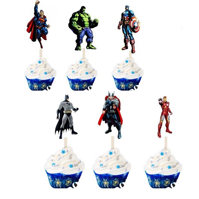 Dekoracje na imprezę urodzinową Spiderman - 24 sztuki ciasta, karta do pieczenia, postacie z kreskówek, narzędzie do dekoracji ciast dla dzieci - Wianko - 1