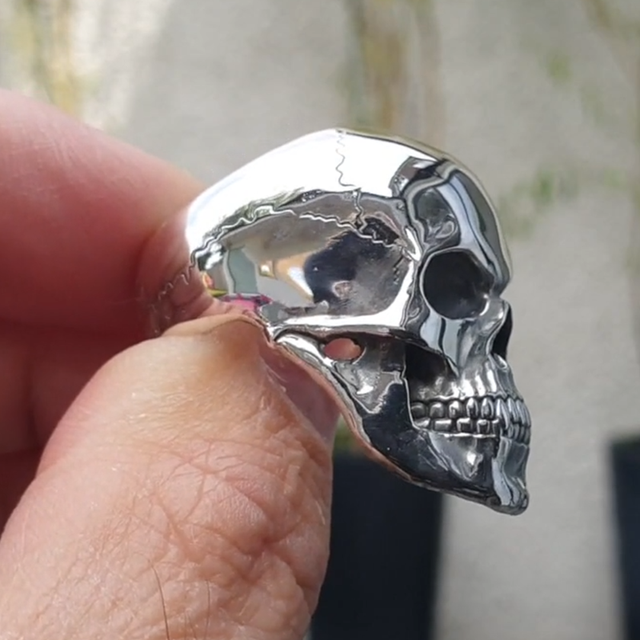Męski pierścień Biker z motywem czaszki w stylu Hip-hop, Gothic, Punk Rock - Wianko - 3