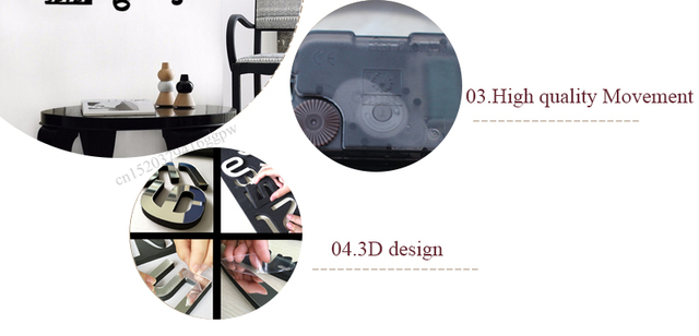Lustro akrylowe z 3D zegarem ściennym DIY i kwarcową igłą - nowość do salonu - Wianko - 14