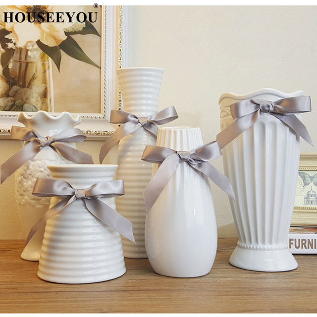Wazon ceramiczny Modern Fashion Europe biały - dekoracyjna doniczka na kwiaty do domu, biura, hotelu i stołu w stylu europejskim - Wianko - 3