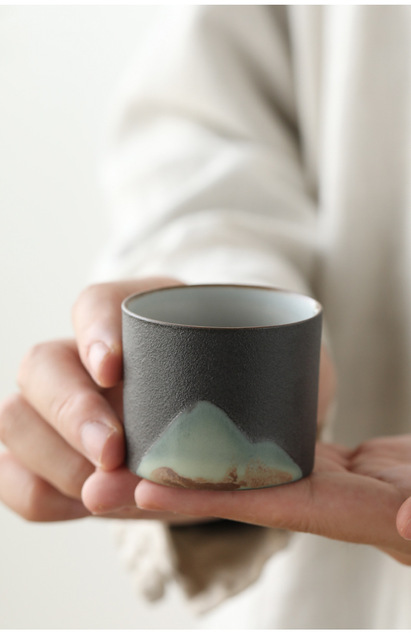 Kubek do herbaty Kung Fu z japońskiego szkła kamiennego, ręcznie wykonany, w stylu retro - Wianko - 2