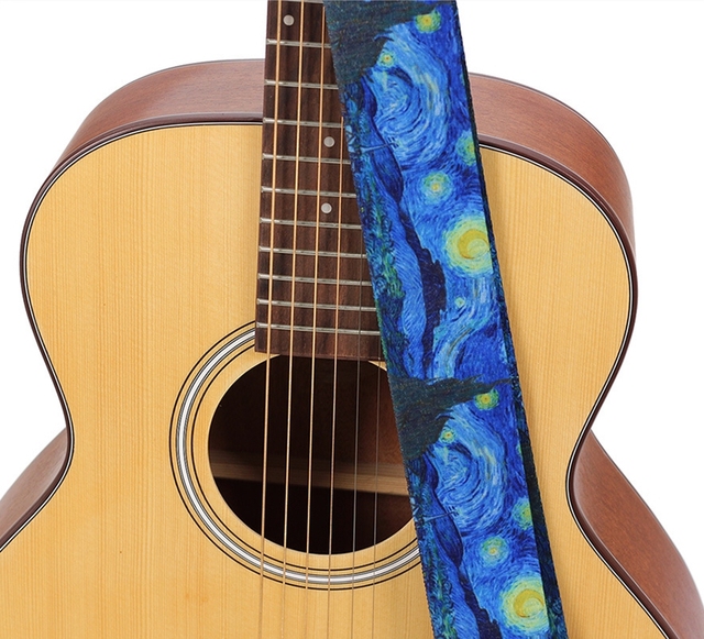 Pasek gitarowy zagęścić Folk-Custom do gitary akustycznej i elektrycznej oraz ukulele i basu w kolorze niebieskiej gwiaździstej nocy - Wianko - 6