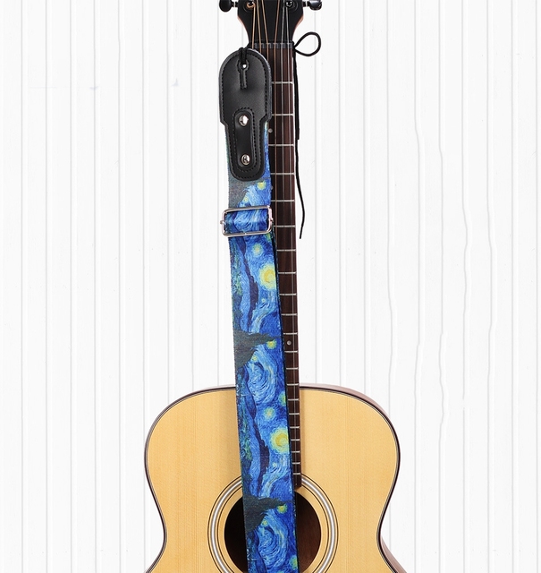 Pasek gitarowy zagęścić Folk-Custom do gitary akustycznej i elektrycznej oraz ukulele i basu w kolorze niebieskiej gwiaździstej nocy - Wianko - 9